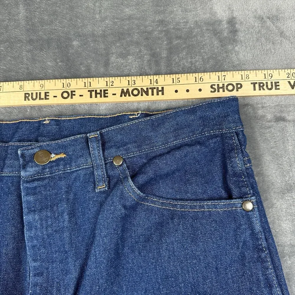 Wrangler Cowboy Cut Jeans Mens 35x30 Blue Dark Wash Slim Straight Denim 936PWD